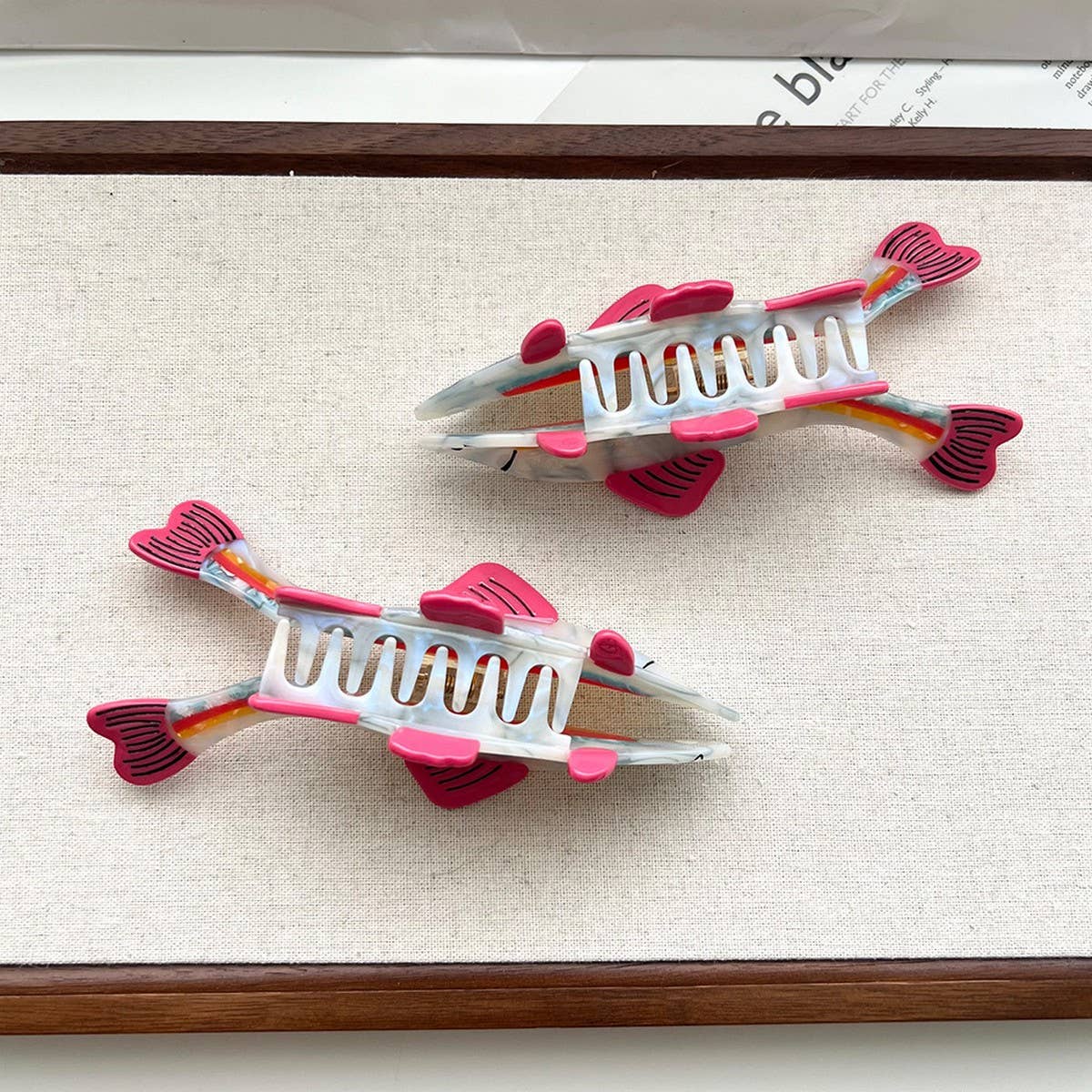 Rainbow Fish Hair Claw – Ocean Style Acetate Clip_CWAHA5766