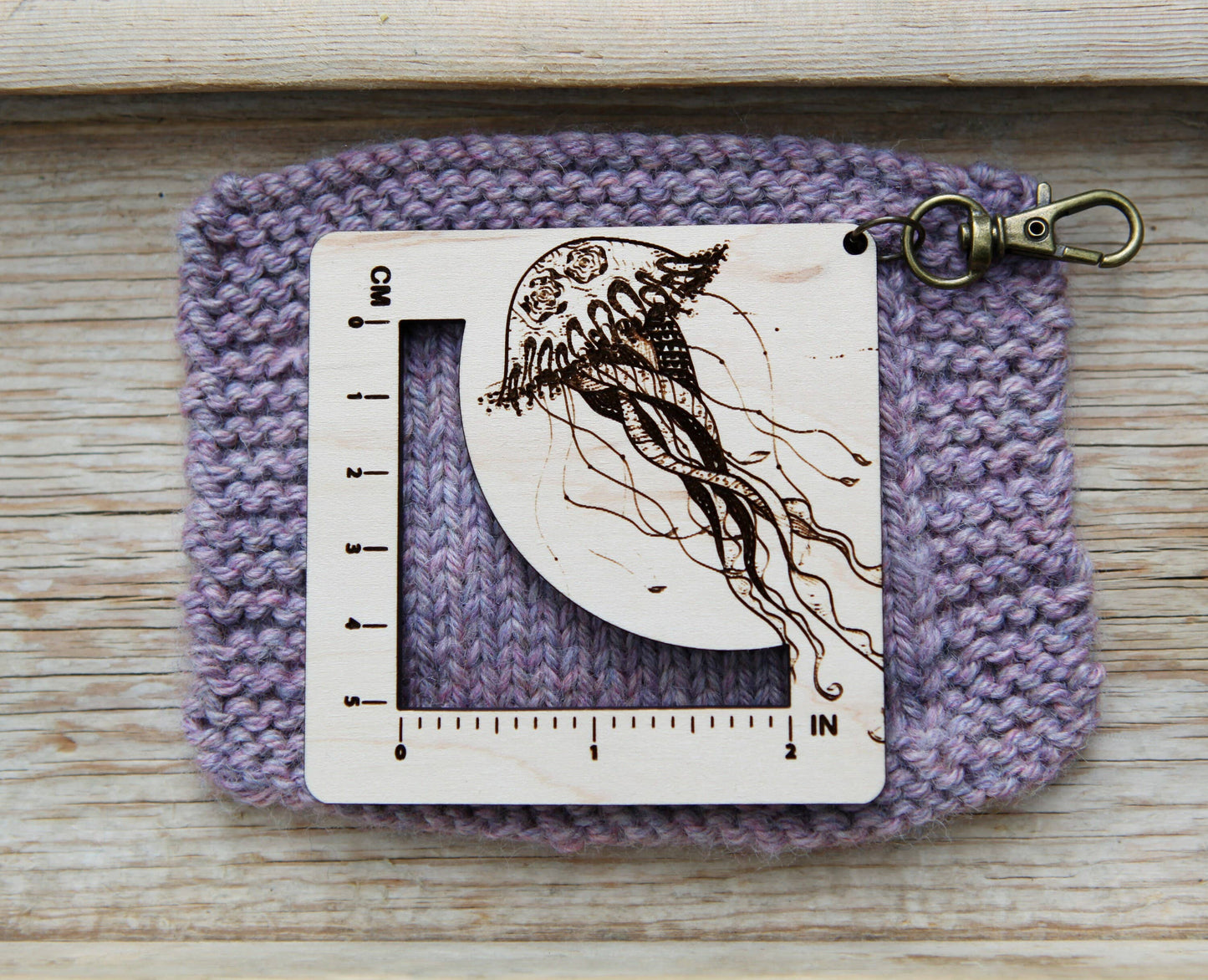 Jellyfish Gauge Swatch Ruler for Knitting & Crochet Crafts