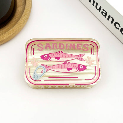 Sardine Can Hair Claw Clip, Creative Fish Tin Hair Clip