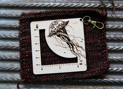 Jellyfish Gauge Swatch Ruler for Knitting & Crochet Crafts