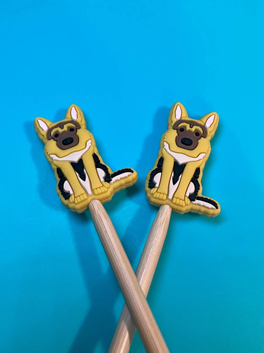Knitting Needle Point Protectors German Shepherd Pet Dog