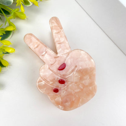 Acetate Funny Gesture Hair Clip