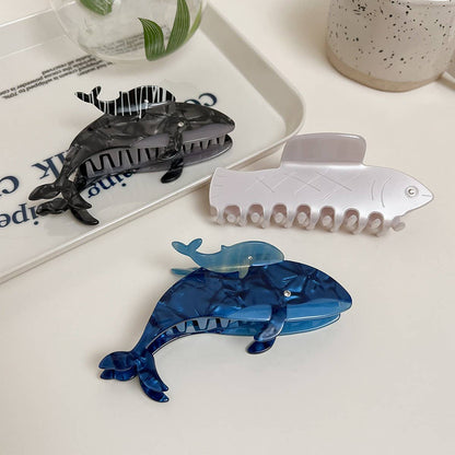 Ocean Animal Acetate Claw Clip – Shark & Whale_CWAHA5703