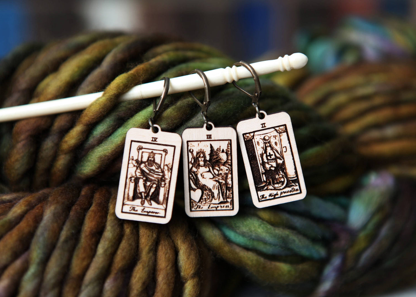 Tarot Knitting Progress Keepers & Crochet Markers Set of 3