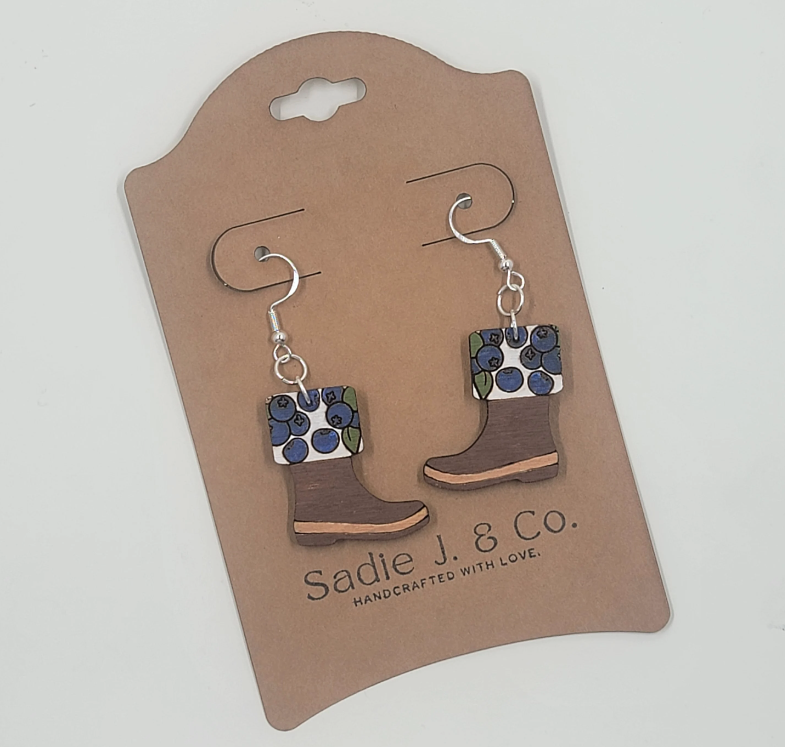 BLUEBERRY RUBBER BOOT | Dangle Earrings