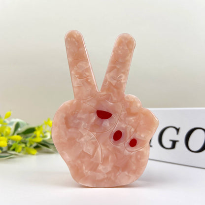 Acetate Funny Gesture Hair Clip