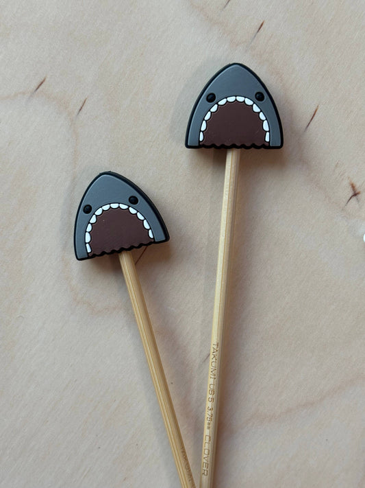 Knitting Needle Point Protectors - Shark Bite Ocean Beach
