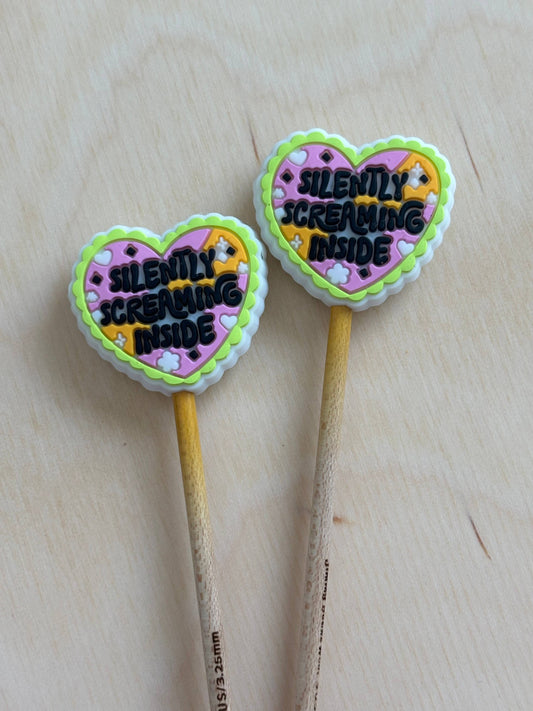 Silently Screaming Inside <3 Knitting Needle Point Protector