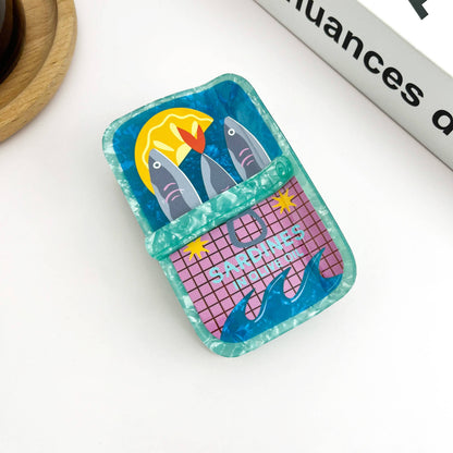 Sardine Can Hair Claw Clip, Creative Fish Tin Hair Clip
