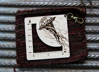 Jellyfish Gauge Swatch Ruler for Knitting & Crochet Crafts