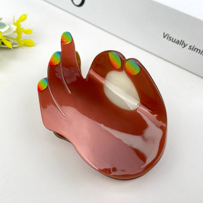 Acetate Funny Gesture Hair Clip