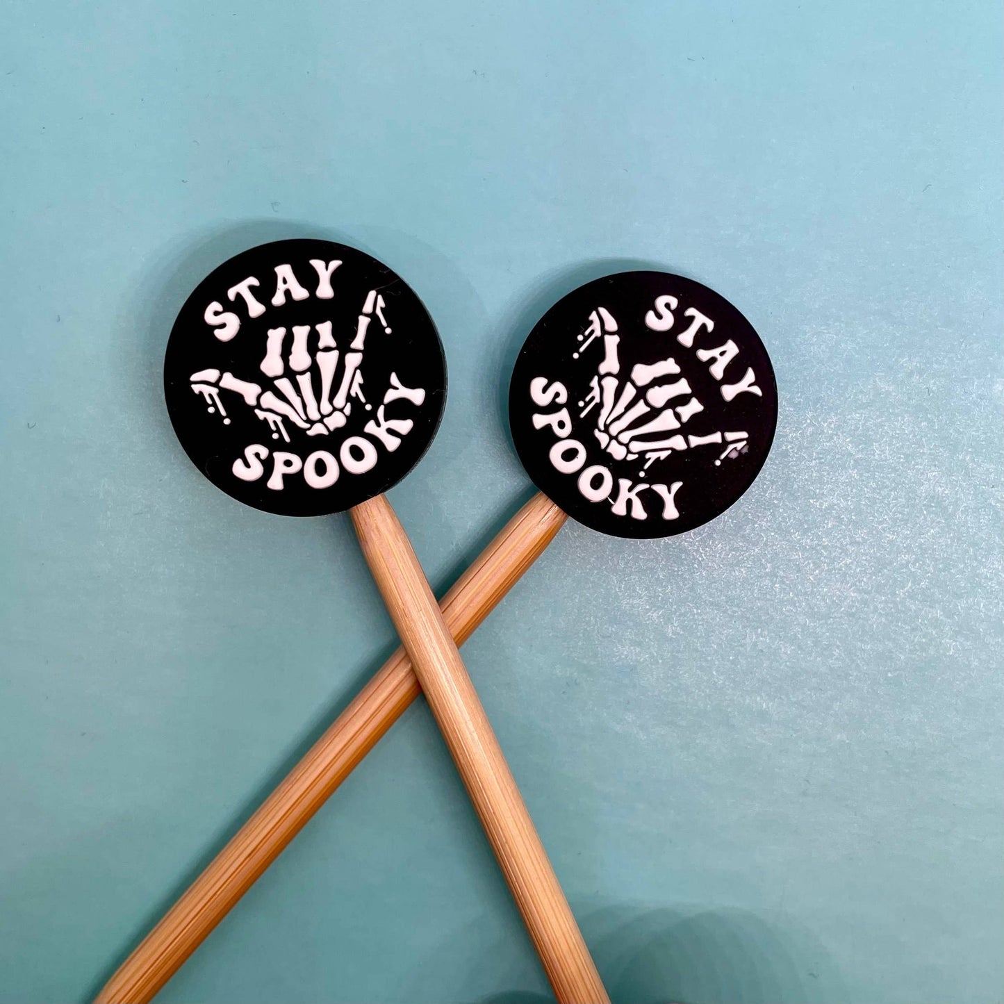 Halloween Stay Spooky Skeleton Hand Goth Gift for Knitters