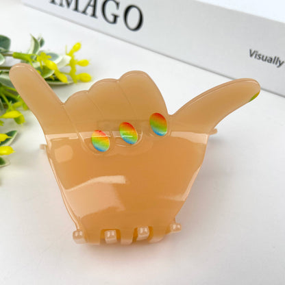 Acetate Funny Gesture Hair Clip