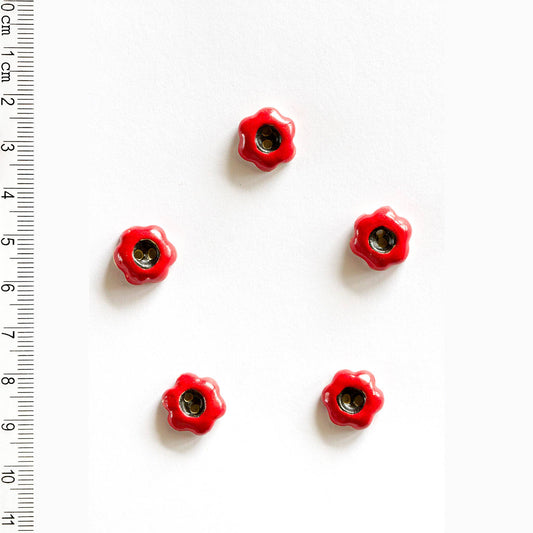 L561 Red Flower Buttons