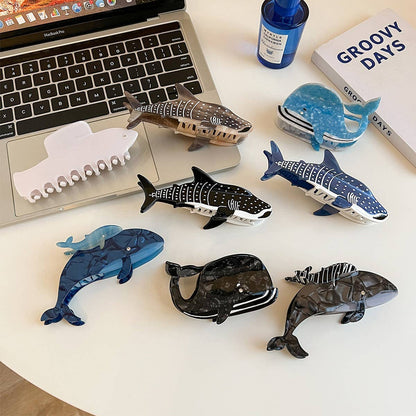 Ocean Animal Acetate Claw Clip – Shark & Whale_CWAHA5703