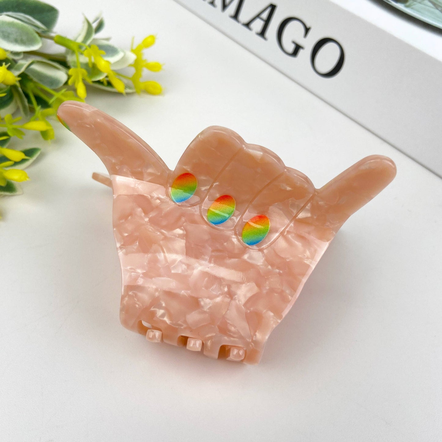 Acetate Funny Gesture Hair Clip
