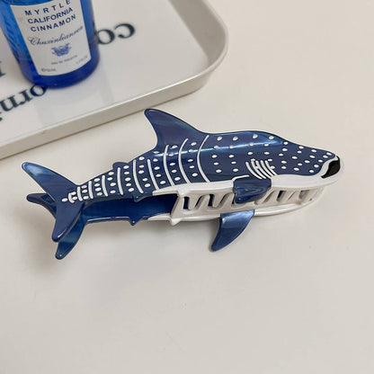 Ocean Animal Acetate Claw Clip – Shark & Whale_CWAHA5703
