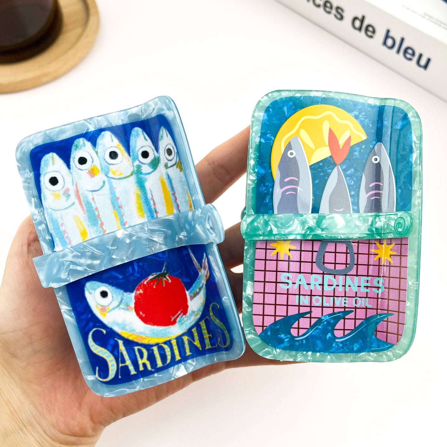 Sardine Can Hair Claw Clip, Creative Fish Tin Hair Clip